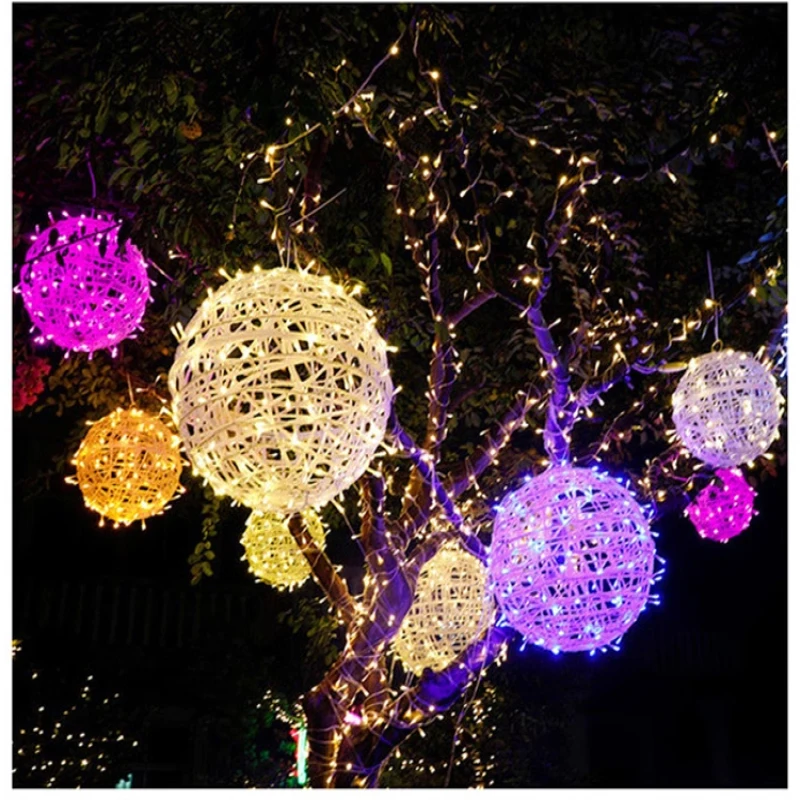 Christmas lights Outdoor waterproof hanging tree takraw ball lamp LED Vine Ball Lights led landscape lighting outdoor pendant lamp