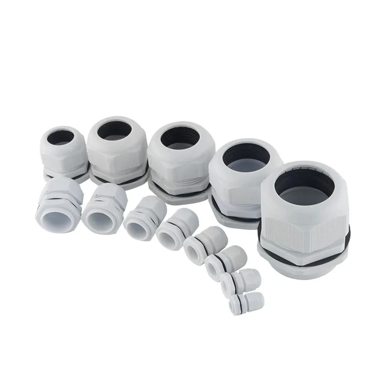 PG7-PG36 White Cable Gland Cable Entry IP68 Waterproof Nylon Plastic Connector Joint