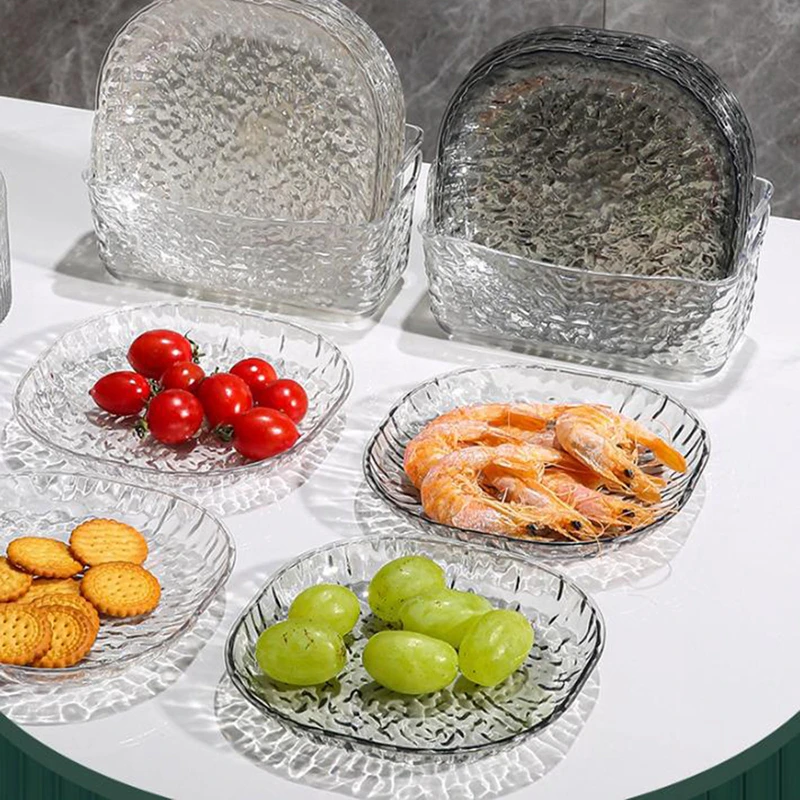 8pcs Easy To Clean Dinner Plate Storage Box Food Grade Acrylic Material Dried Fruit Plate Candy Container Snack Tray