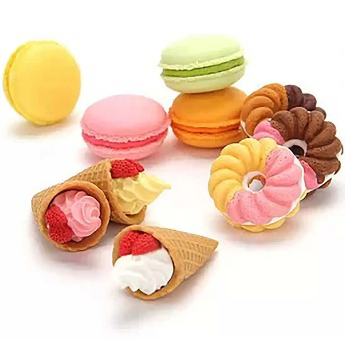 Kawaii Rubber Eraser Macaron Donut Dessert Shape Creative Cartoon Pencil Erasers For Kids Writing Drawing Office Stationery pencil eraser