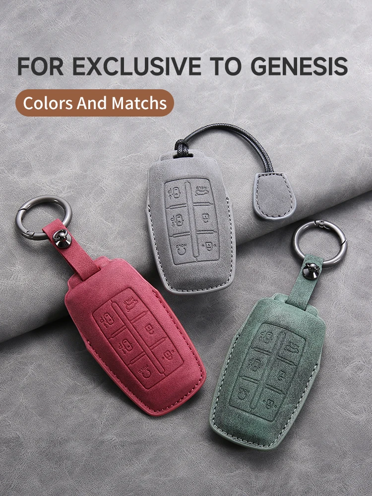 for Exclusive To Genesis Car Smart Key Case Cover Key Pack Remote Protection Sleeve Buckle Rope Special Accessories Multi Styles