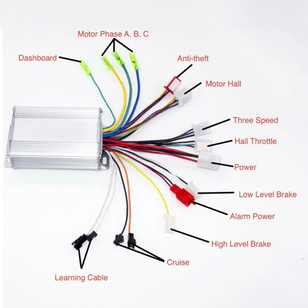 

36V/48V 350W Electric Bike Brushless Motor Controller Dual Mode Two/Three-Wheeled Electric Wehicle Controller E-Scooter Part