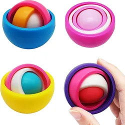Whimsical 3D Flip Ball Gyroscope Fidget Toy (2pcs random color)
