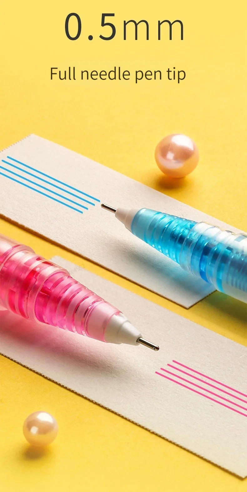 Haile 7 Farben T16 Gerade Flüssigkeit Roller Gel Stift Große Kapazität Schnell Trocknend 0,5mm Nadelspitze, für Graffiti Schreiben schreibwaren – Detail 7