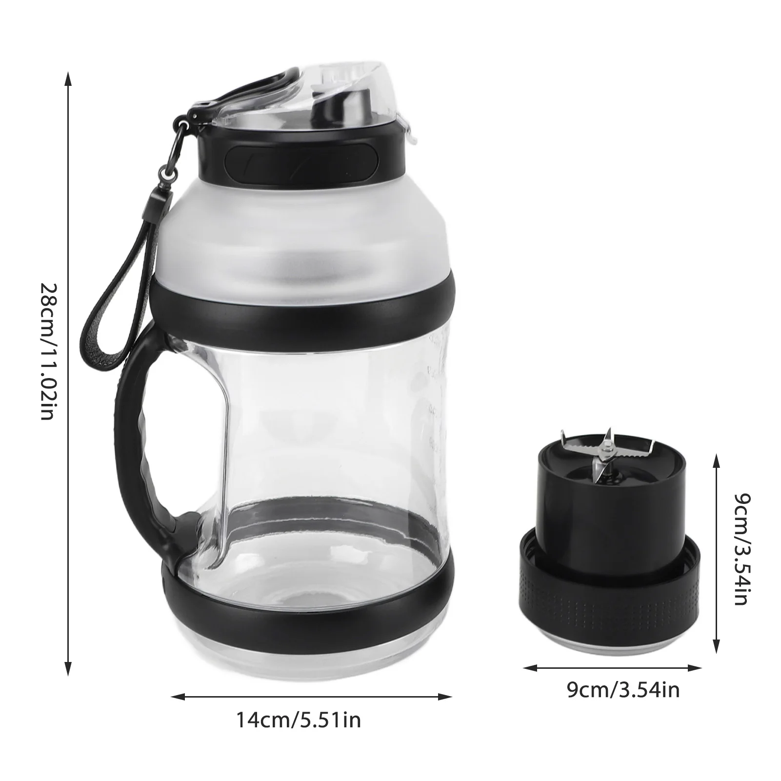 2L Sport Portable Blender with 6  Blades 18000rpm 4000mAh Type C Travel  Blender for Shakes   Blender 4