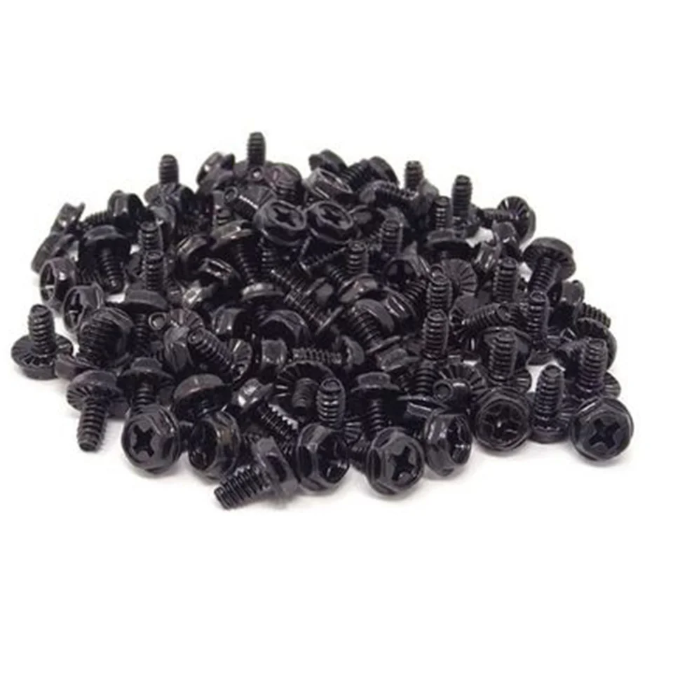 25pc Or 100pc PC Case Screws - 6-32 X 6mm Black Zinc, Motherboard/PSU/Drive Mounting