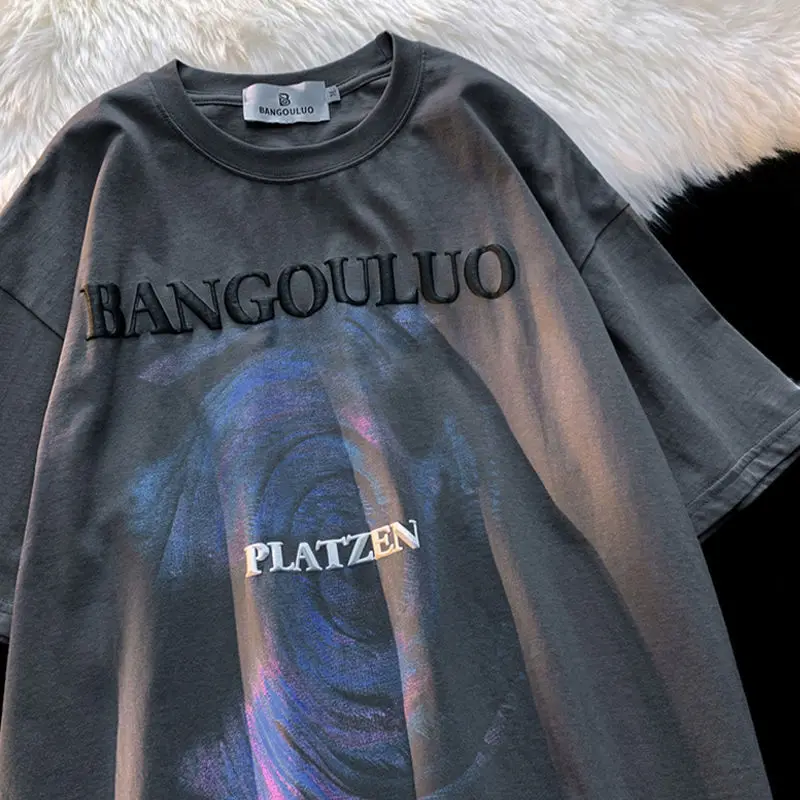 

5XL Print T-shirt 2022 Summer Couples Tops Men Women Clothing Hip Hop Cotton Oversized Short Sleeve T Shirts For Men