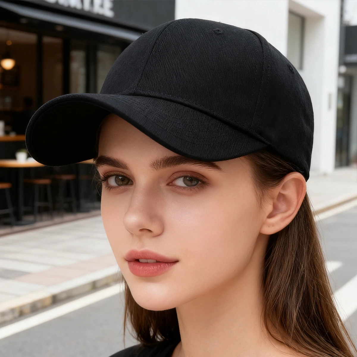 Hat with a Large Head Circumference That Makes the Face Look Smaller, Hard-Brimmed Baseball Cap for Women, Wide Brim Suitable for Large Faces, Enlarged and Deepened Duckbill Cap