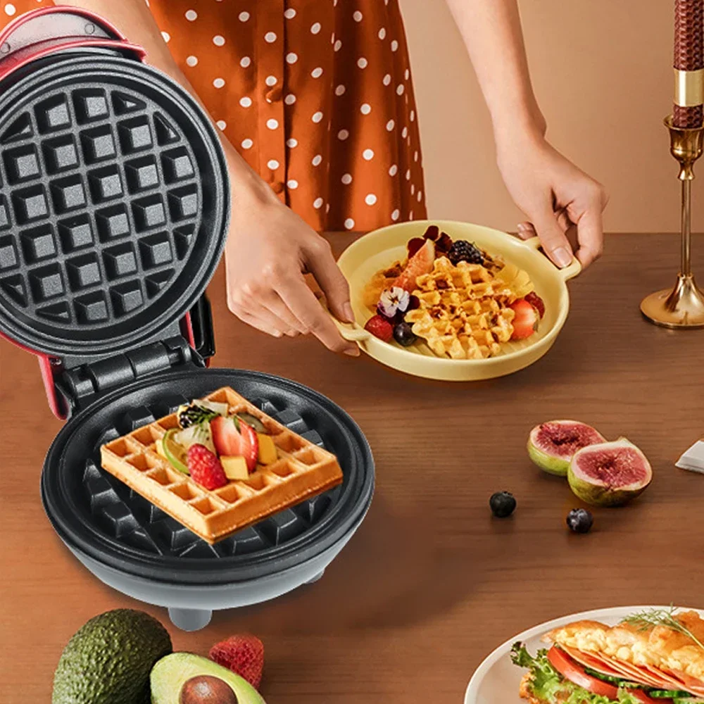 Mini  Waffles Maker Bubble Egg Cake Oven Eggette Machine Love Heart Shaped Double-Sided Heating Breakfast Waffle Molds 3