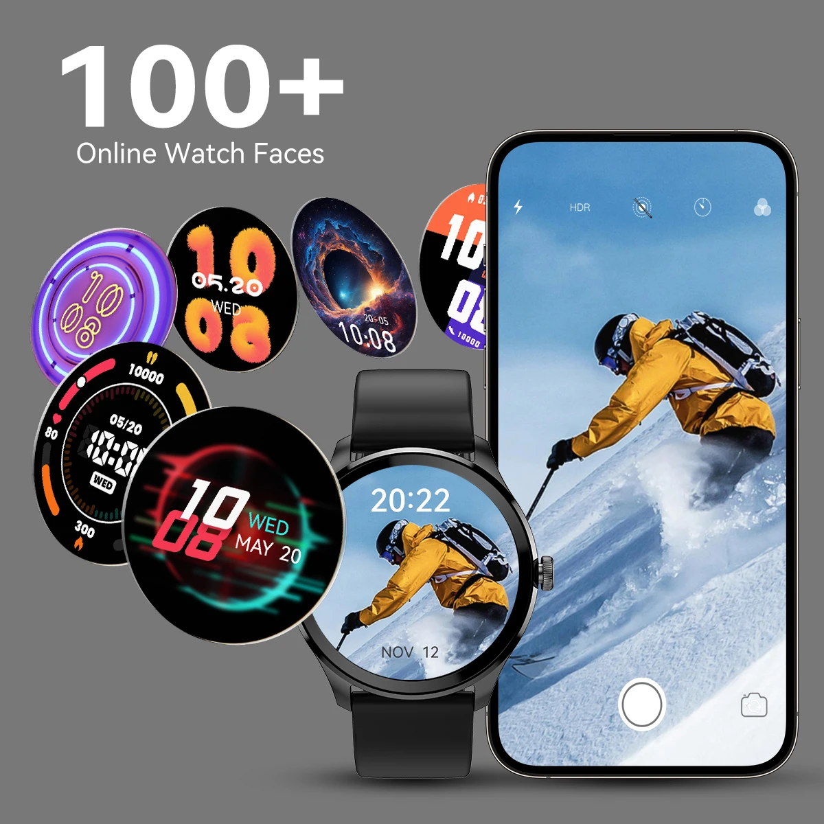Apexfit Voice Call Smart Watch For Men 5ATM Waterproof Built-In Gps Watch With Hr/Spo2 Monitor For iphone Android 6