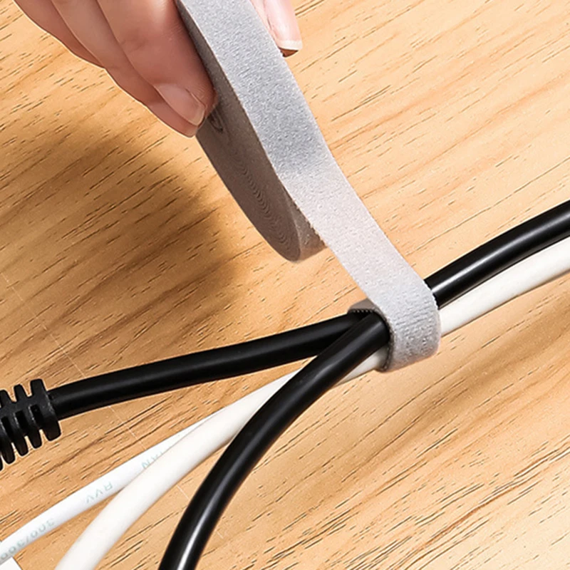Cable Manager Data Cable Storage Artifact Reusable Cable Tie 1.2cmx5m Nylon Free Cut Wire Organizer USB Cord Cable Ties