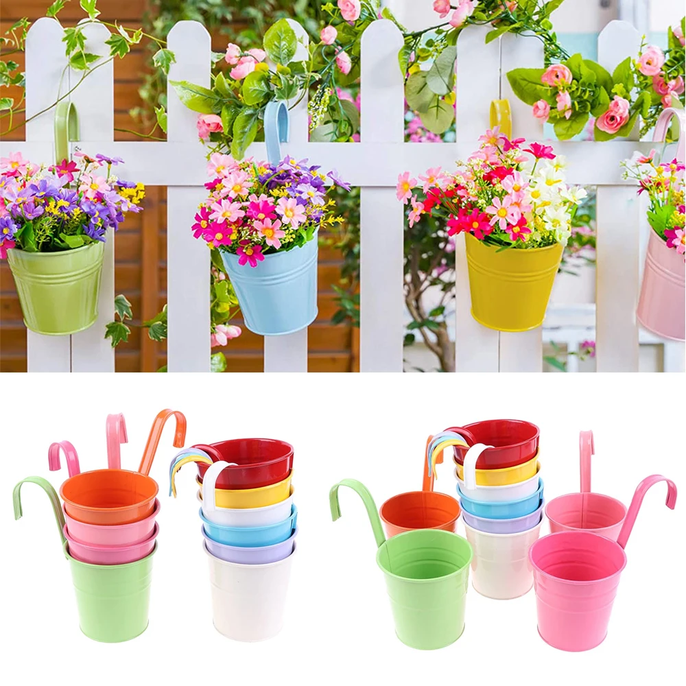 10Pcs Muur Opknoping Potten Metalen Bloempotten Ijzer Tuin Planter Potten Emmer Opknoping Planter Bloempot Snoep Tin Emmer home Decor|Bloempotten & Bloembakken| AliExpress