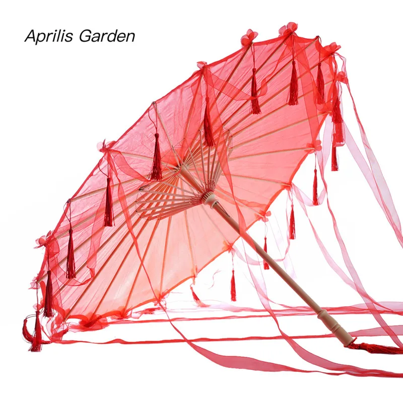 Tassels Chinese Umbrella Ribbon Silk Umbrella Hanfu Cos Prop Shoot Ancient Costume paraguas cosplay princess parasol mini umbrella,folding umbrella,automatic umbrella,mini sun umbrella,automatic sun umbrella