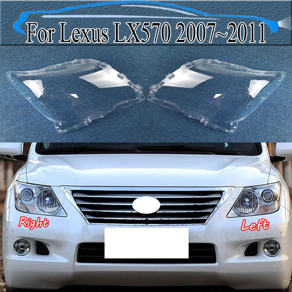 

For Lexus LX570 2007~2011 Headlight Cover Transparent Lamp Shade Headlamp Shell Lens Replace Original Lampshade Plexiglass