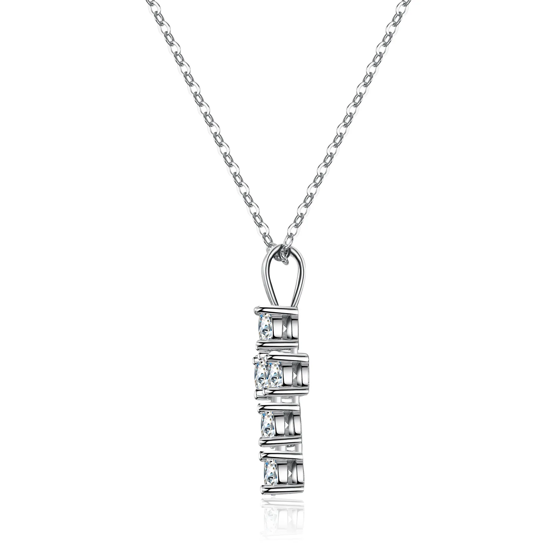 Boutique PT950 necklace pendant 3 carat Moissanite diamond female fashion cross geometry new platinum pendant clavicle chain