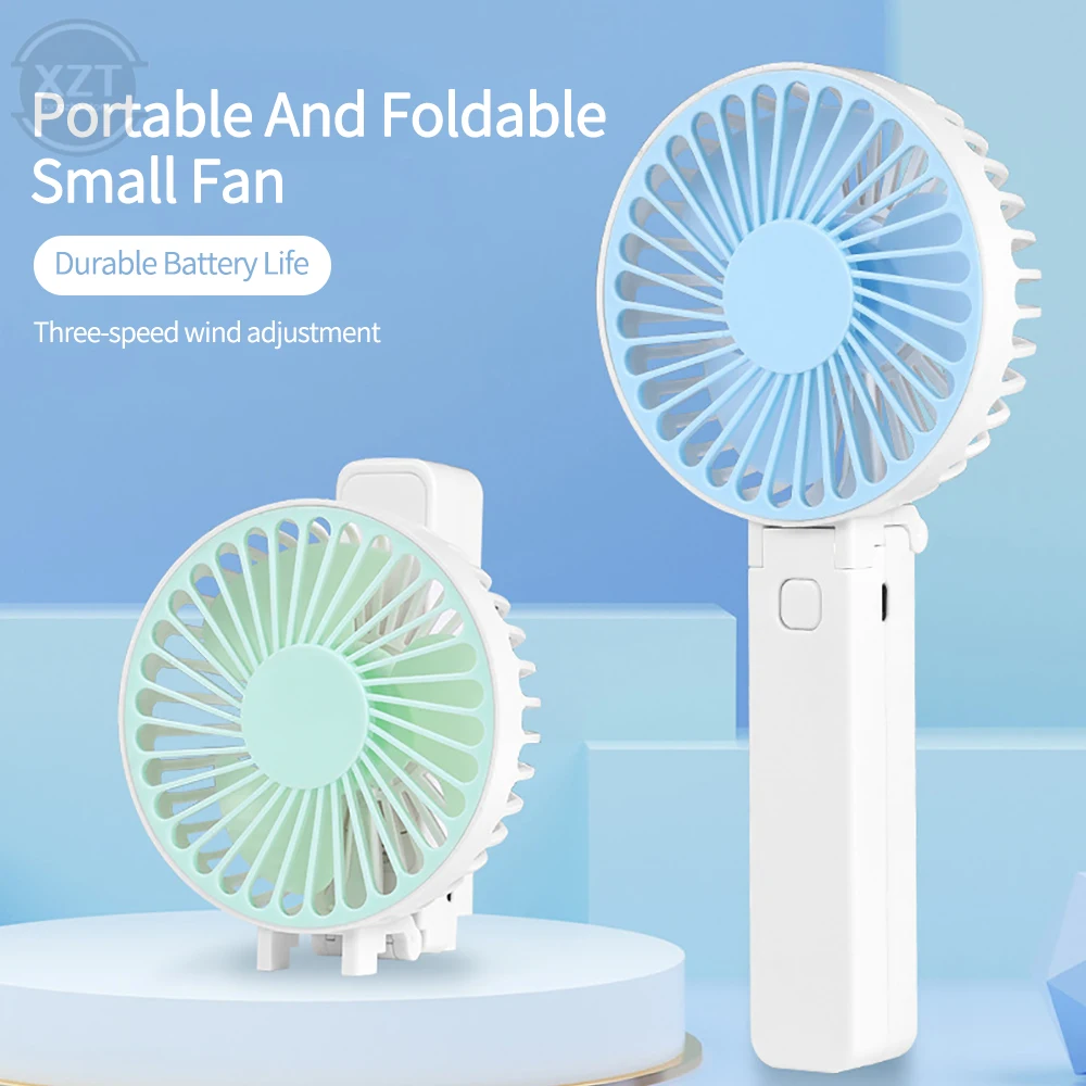 1Pcs USB Mini Fan Portable Handheld Electric Fan Rechargeable Desktop Air Cooler Outdoor Cooling Travel Hand Fan Office Home