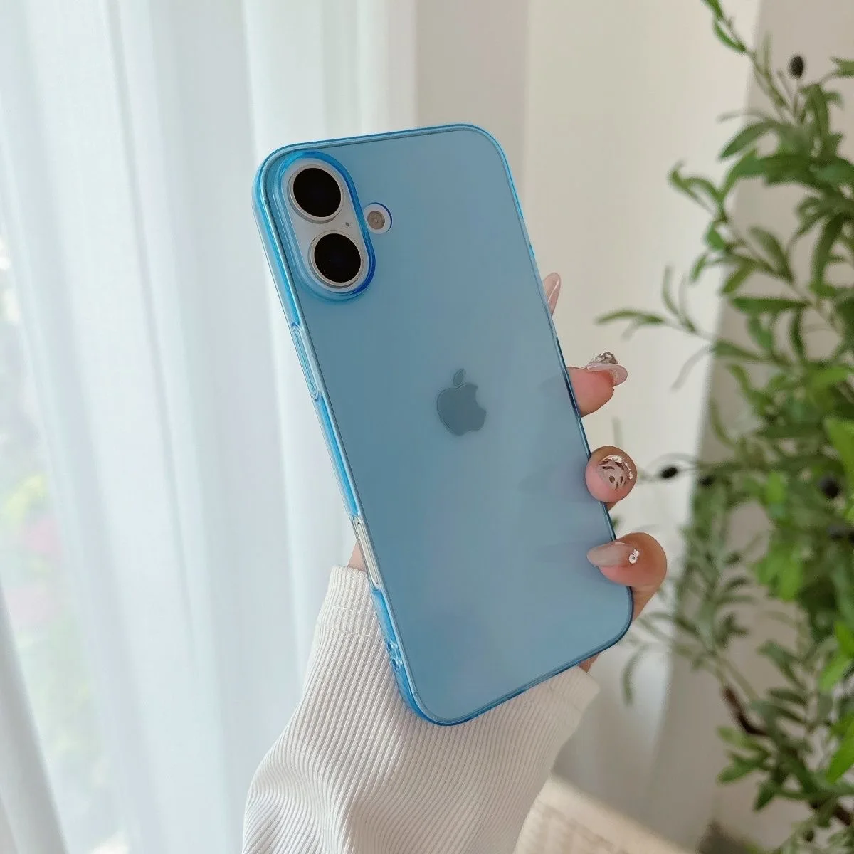 Luxury Crystal Candy Color Transparent Shockproof Case with Clear Back Cover