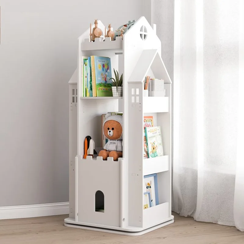 Multilayer 360 Degree Rotating Bookshelf Children's Picture Book Toys Storage Container Floor Standing Magazine Newspaper Rack | Дом и сад