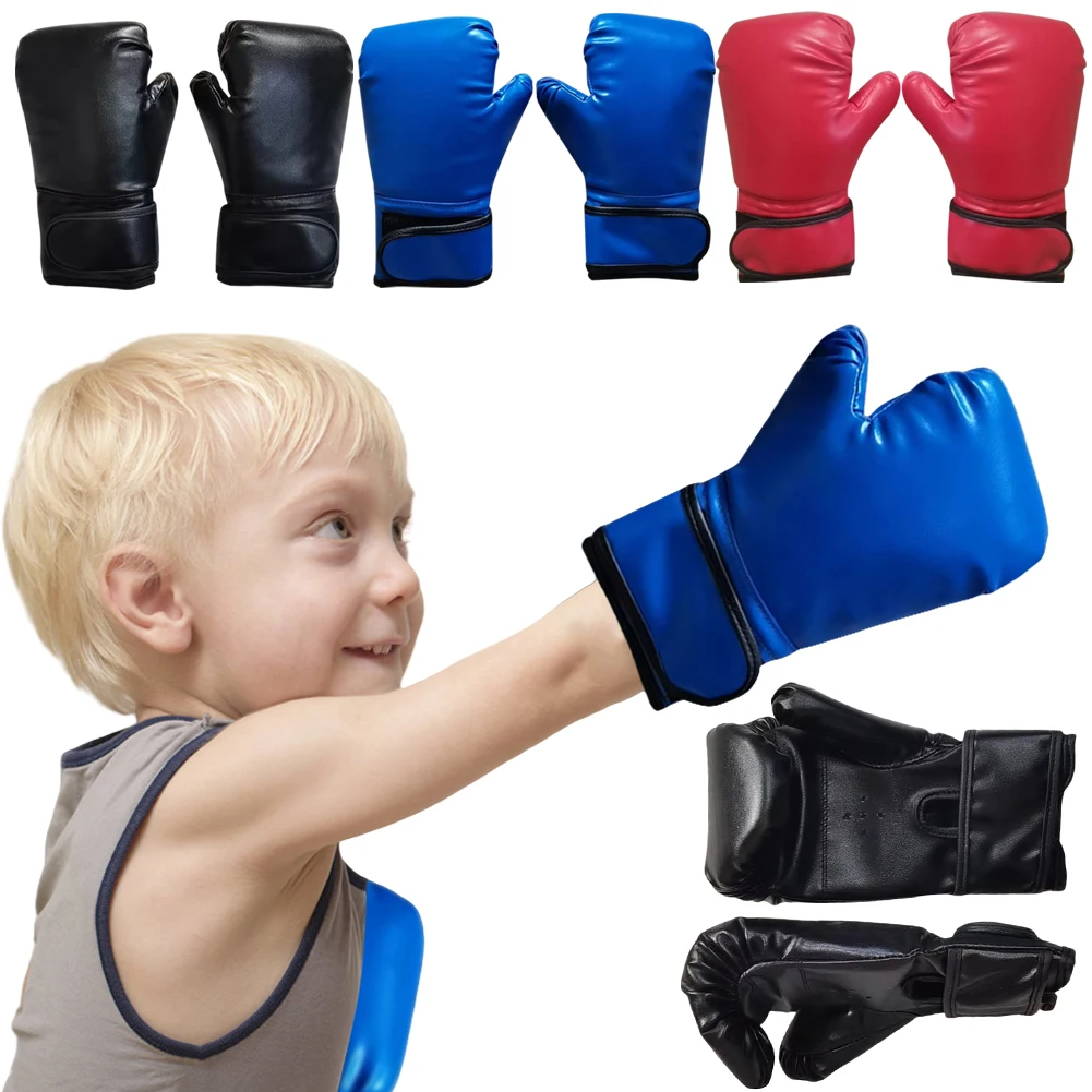 2/4Pair Kids Boxing Gloves Breathable Muay Thai Mitts PU Leather Fighting Mitts Taekwondo for Punching Bag