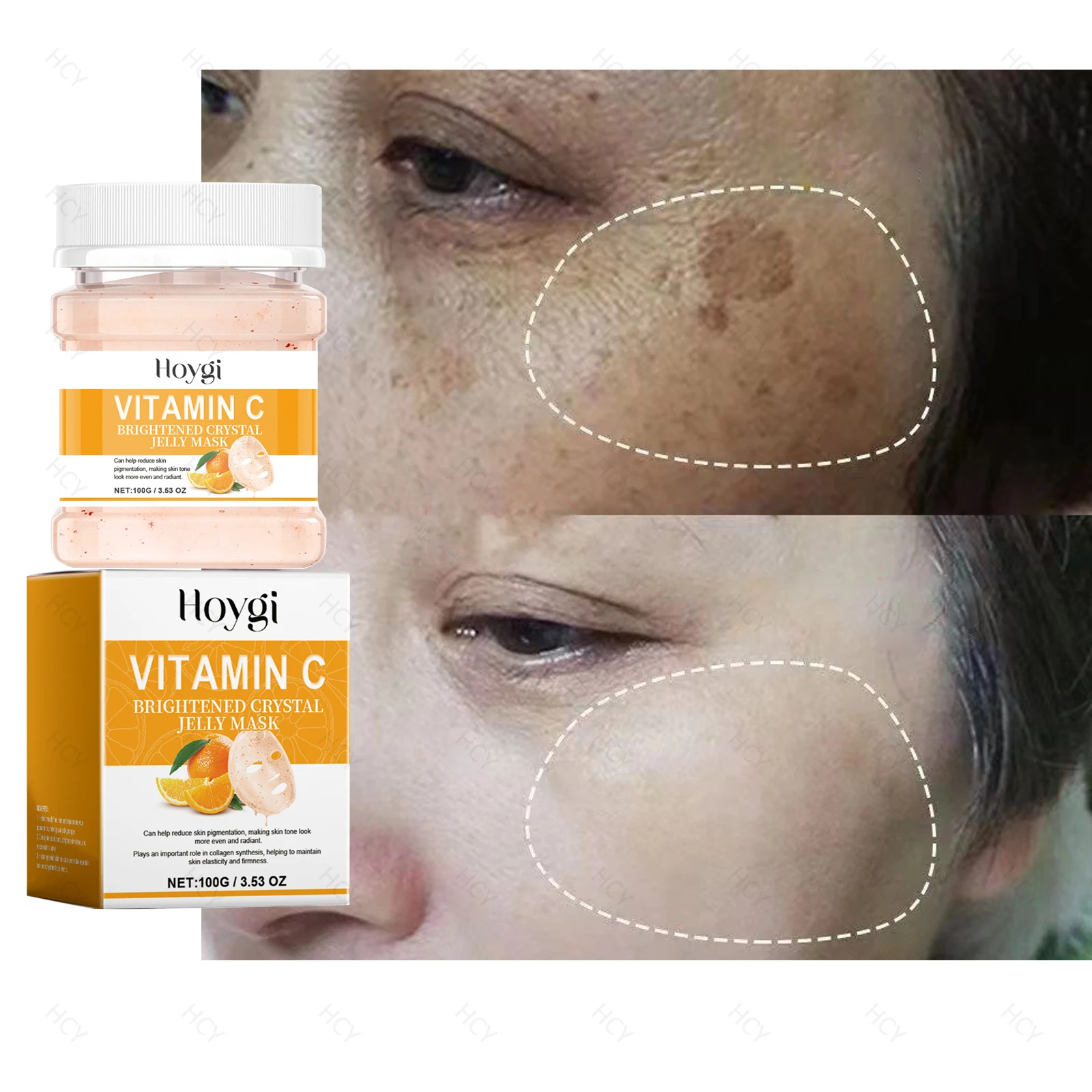 

Vitamins C Jelly Mask Powder Dark Spots Removal Whitening Fade Pigment Melanin Mask Fight Fine Lines Dullness Skin care 100g
