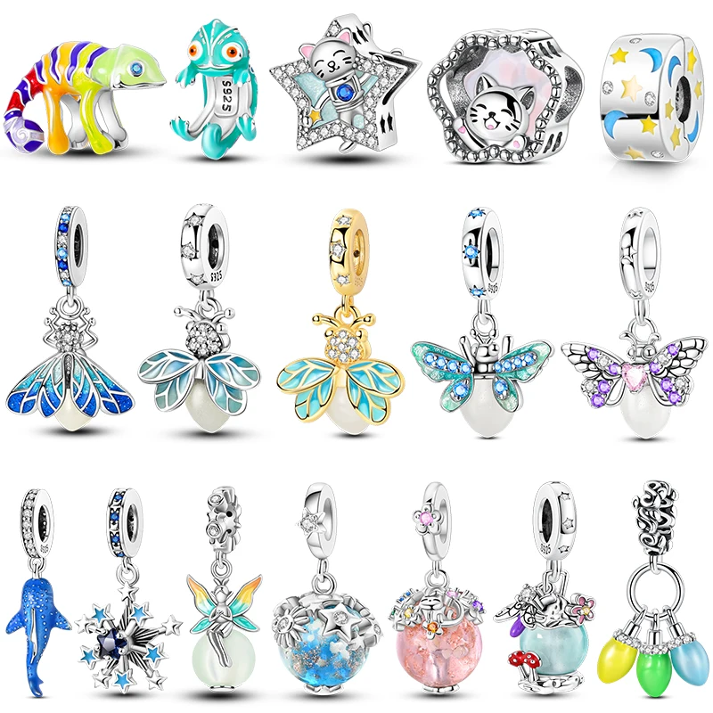 2025 핫 글로우 인 더 다크 반딧불이 발광 별 전구  참 비즈 팔찌 목걸이용