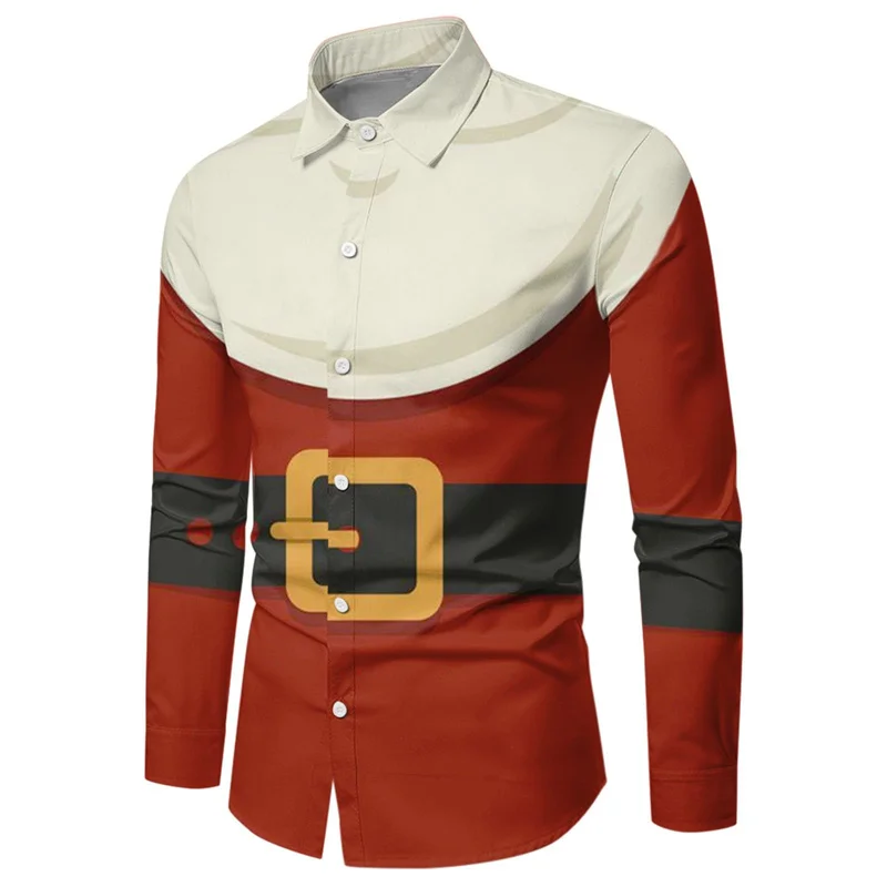 thumbnail image 1 of Camisa de hombre de moda de alta calidad con botones, camisa navideña, camisa de diseño informal, blusas navideñas de manga larga, blusas de solapa para hombre, 1 of 5
