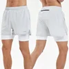 Men Summer Swim Shorts Sportswear 2 in 1 Compression Jogging Short Beach Casual Pants Double-deck Bottoms with Zipper Pockets 5