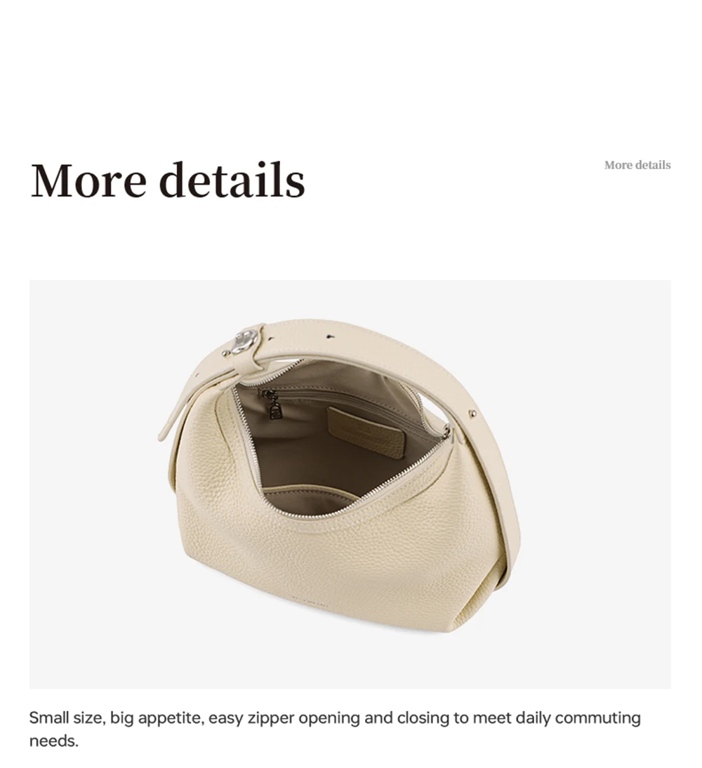 Half moon leather tote, inner compartment