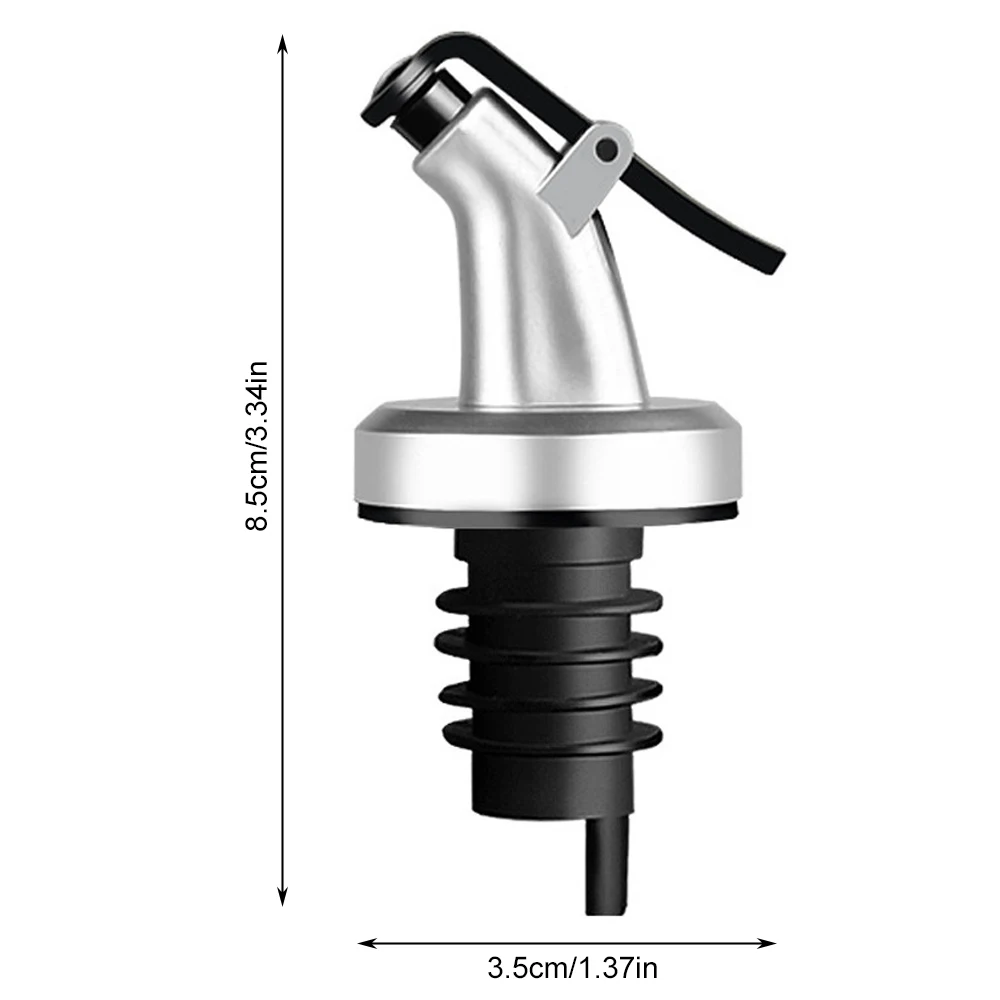 1/5Pcs Olive Oil Pourer Oil Vinegar Bottle Stopper Spout Leak-proof Nozzle Dispenser with Rubber Dust Caps for Kitchen Accessory