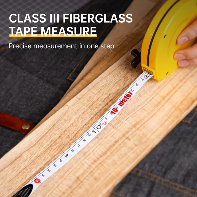 Deli 10M Tape Fiberglass Tape Measure Flexible Measurement Ruler