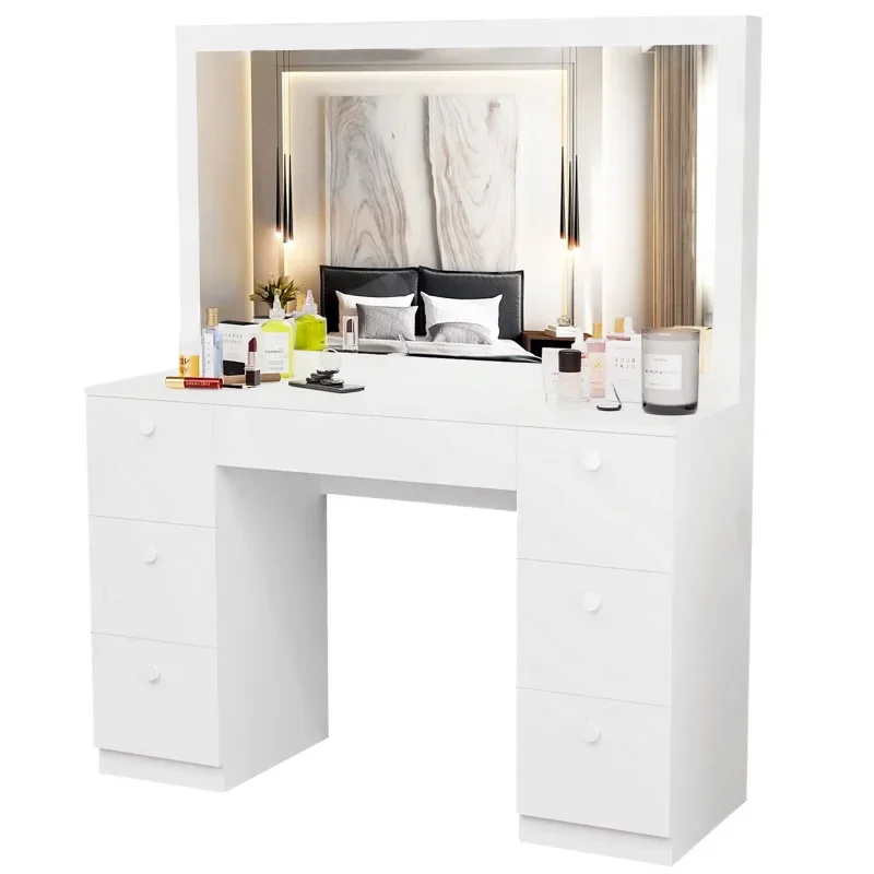Description Picture 3 of itemGIVIMO Modern Bedroom Vanity Desk with 7 Drawers, White Finish