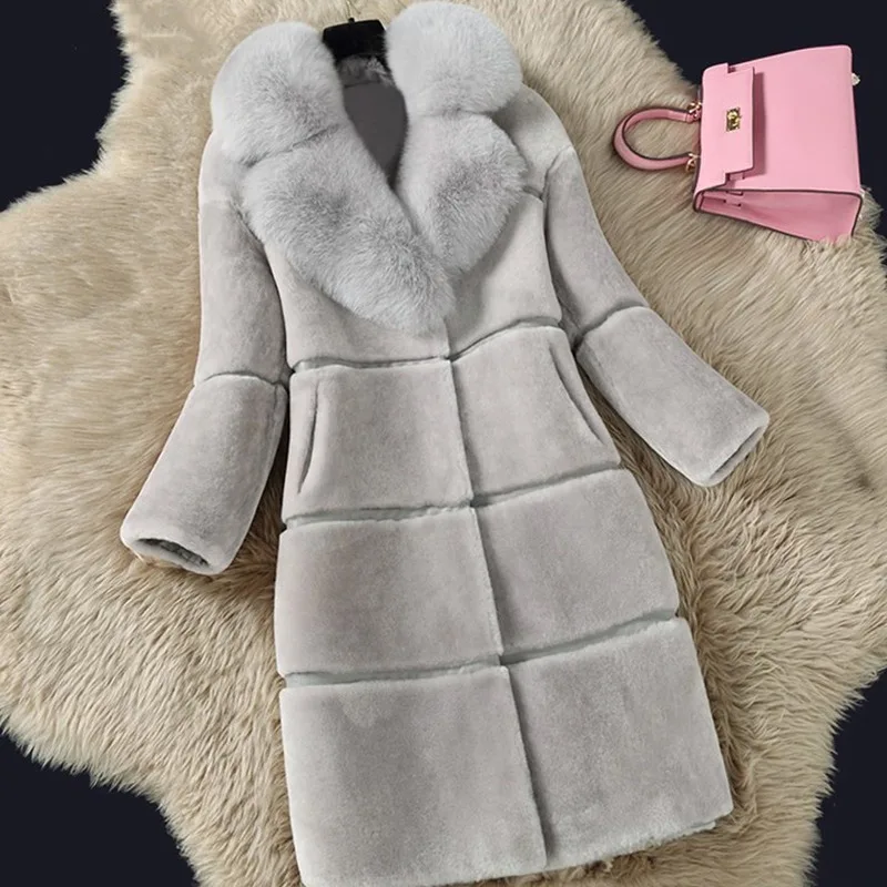 

Fashion Women's Winter Coats Women's Artificial Coats Pure Colors Elegant Thick Warm Fashion Coats Long Vacation Coats 2022 New