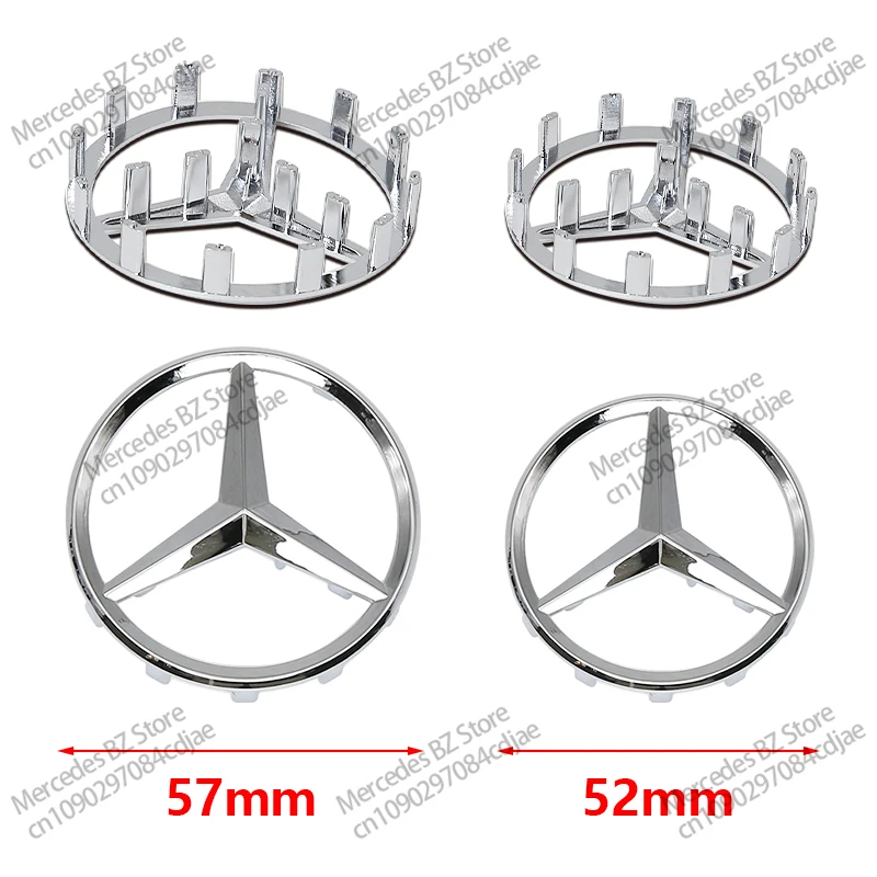 1개 52mm 57mm 자동차 스티어링 휠 로고 스티커 엠블럼 (메르세데스 벤츠 AMG W176 W202 W204 W205 W210 W211 CLA CLK CLS GLA GLC 용)