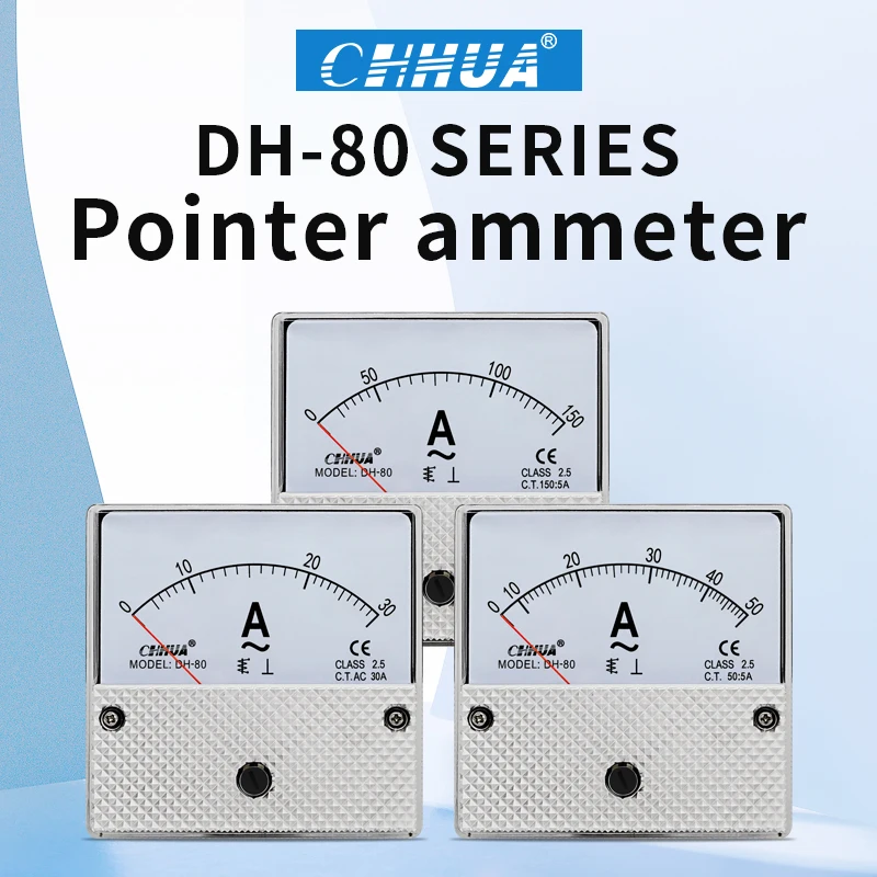 

DH-80 AC Analog Ammeter 1A 2A 3A 5A 10A 15A 20A 30A 50A etc, Pointer Meter/ Current Meter