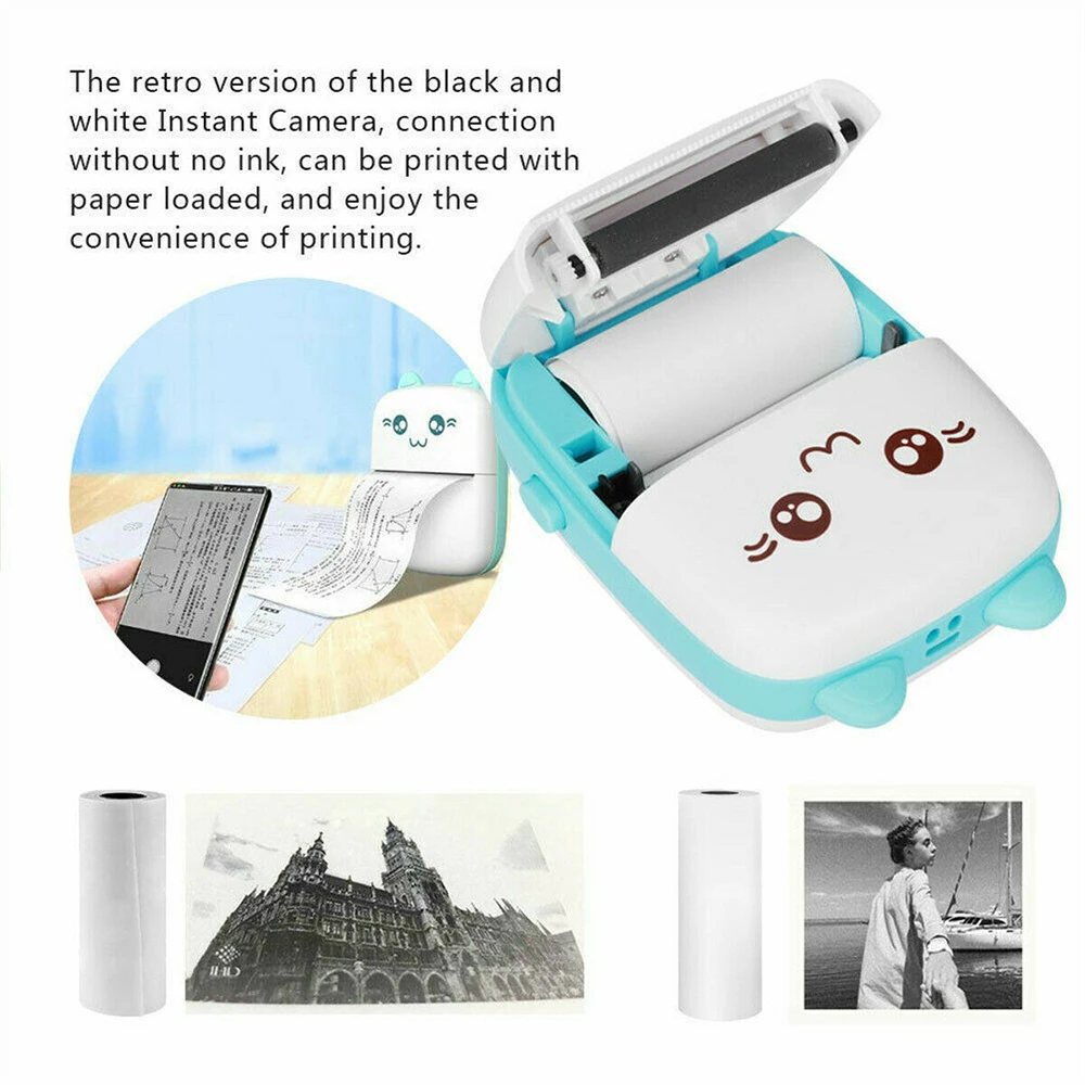 Mini stampante termica portatile carta per etichette fotografiche stampante  fotografica tascabile 57mm stampa stampante Wireless BT 200dp uso domestico  dell'ufficio