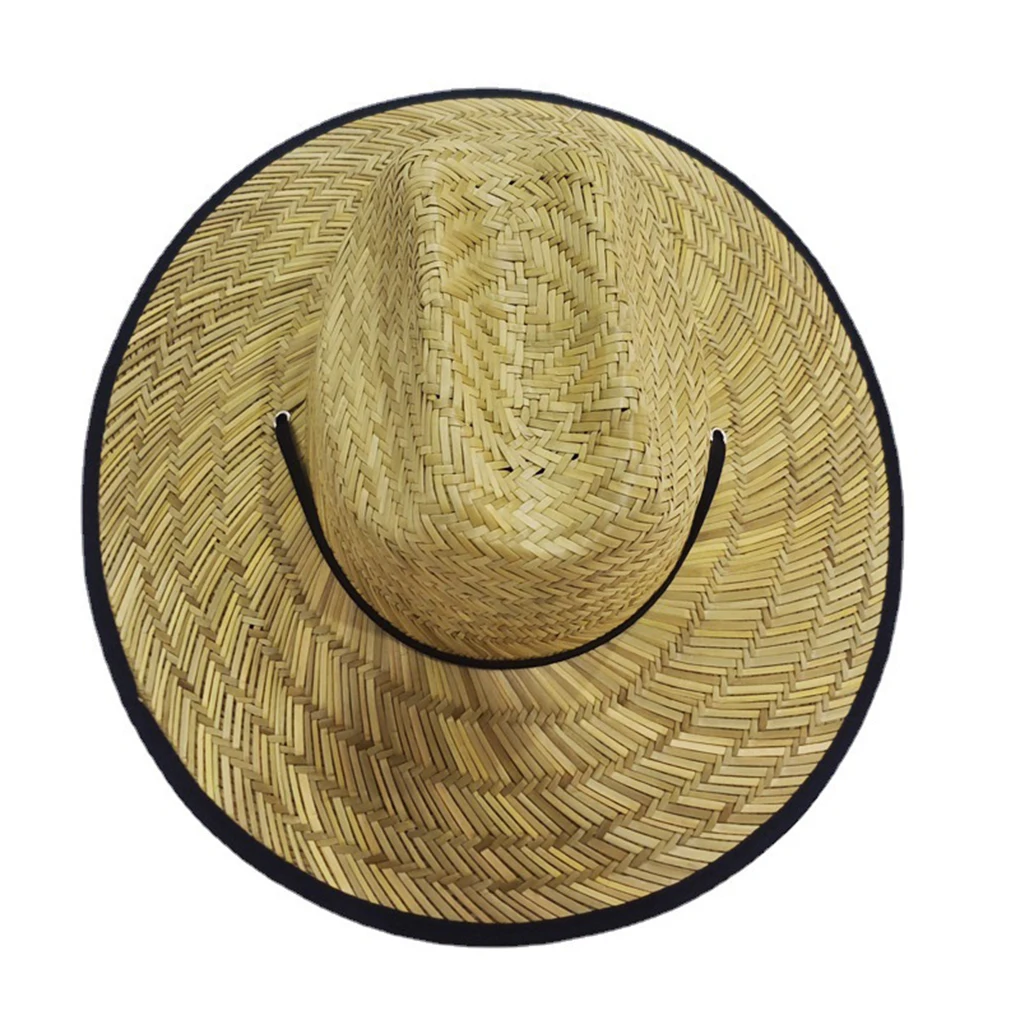 Wheat Straw Beach Hat Summer Men Women Sun Protection Replacement Adjustable Handmade Braided Outside Travelling Cap 4