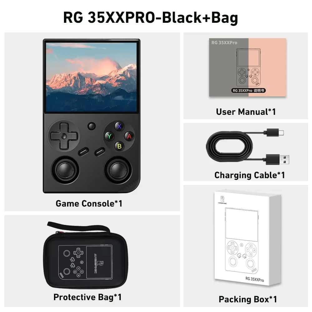 RG35XX H Retro Handheld Game Console , 3.5 Inch IPS Screen Linux System Built-in 64G TF Card
