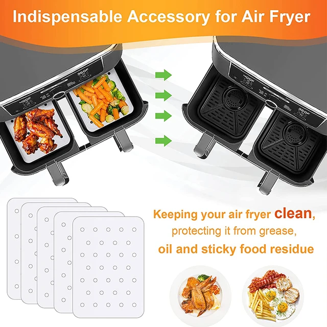 100Pcs Air Fryer Liners Air Fryer Accessories for Ninja Foodi Dual