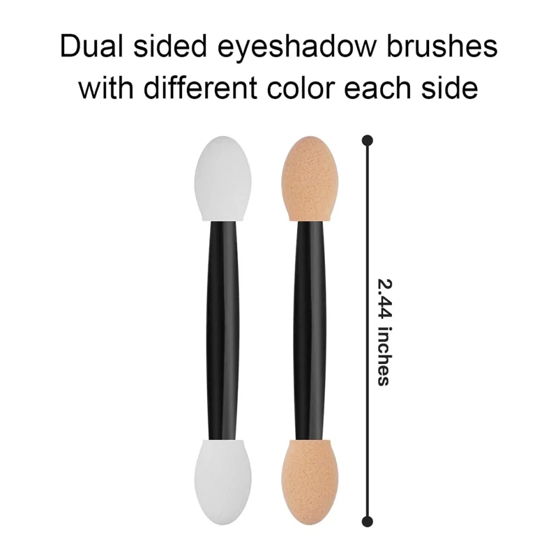 Disposable double-sided eyeshadow sponge applicators including container length eyeshadow brush factory 50/100/200pcs makeup brush set,makeup brush,makeup egg sponge,makeup tool set,makeup tool
