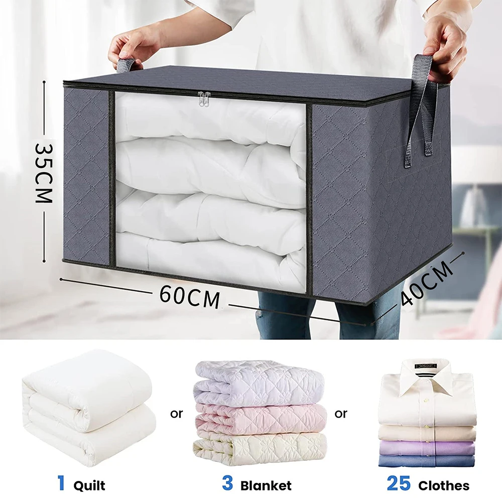 New Large Capacity Clothes Storage Bag Foldable Blanket Storage Containers for Organizing Bedroom Closet 2