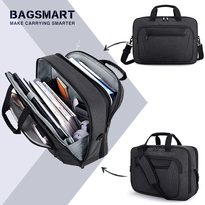 Laptop Expansível Maleta para Homens Bolsa de Computador Bolsa de Ombro Negócios Faculdade Viagem Bagsmart 30l 173