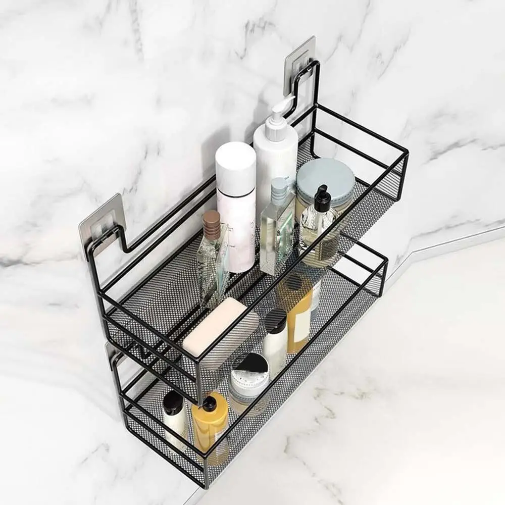 Self-Adhesive Wall-Mounted Iron Shelf With Hook Premium Quality 12 Self-Adhesive Wall-Mounted Iron Shelf With Hook Premium Quality