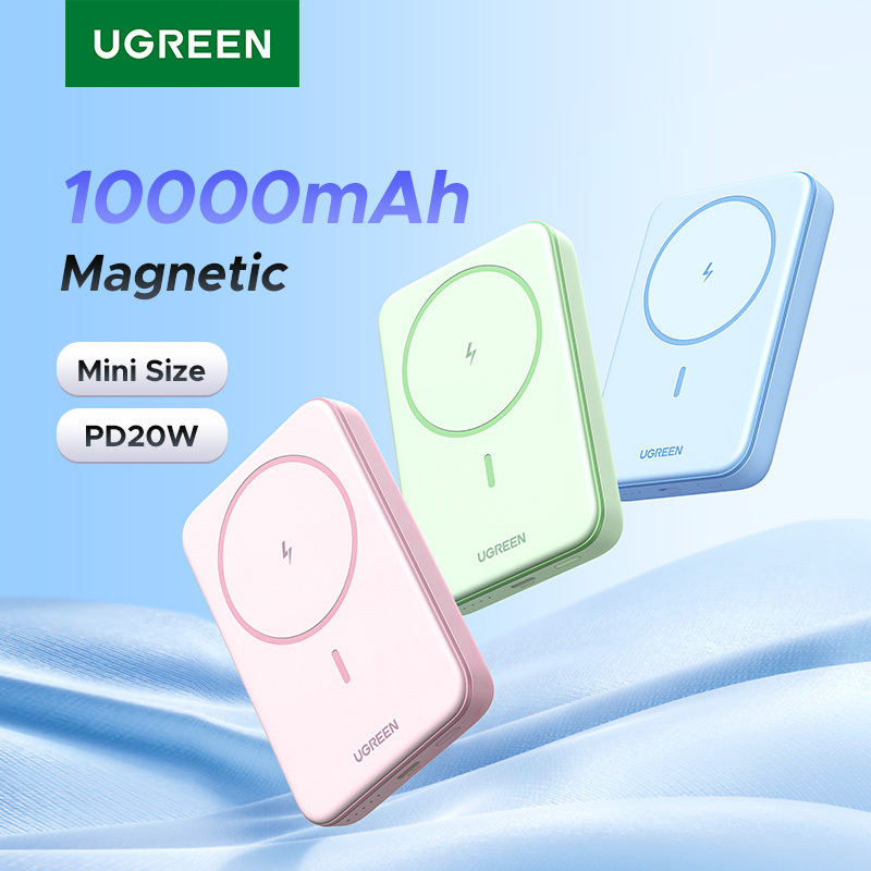 UGREEN 20W Power Bank Magnetic 10000mAh Portable Wireless Fast Charging PowerBank Blue Pink Purple Green for Magsafe PD20W