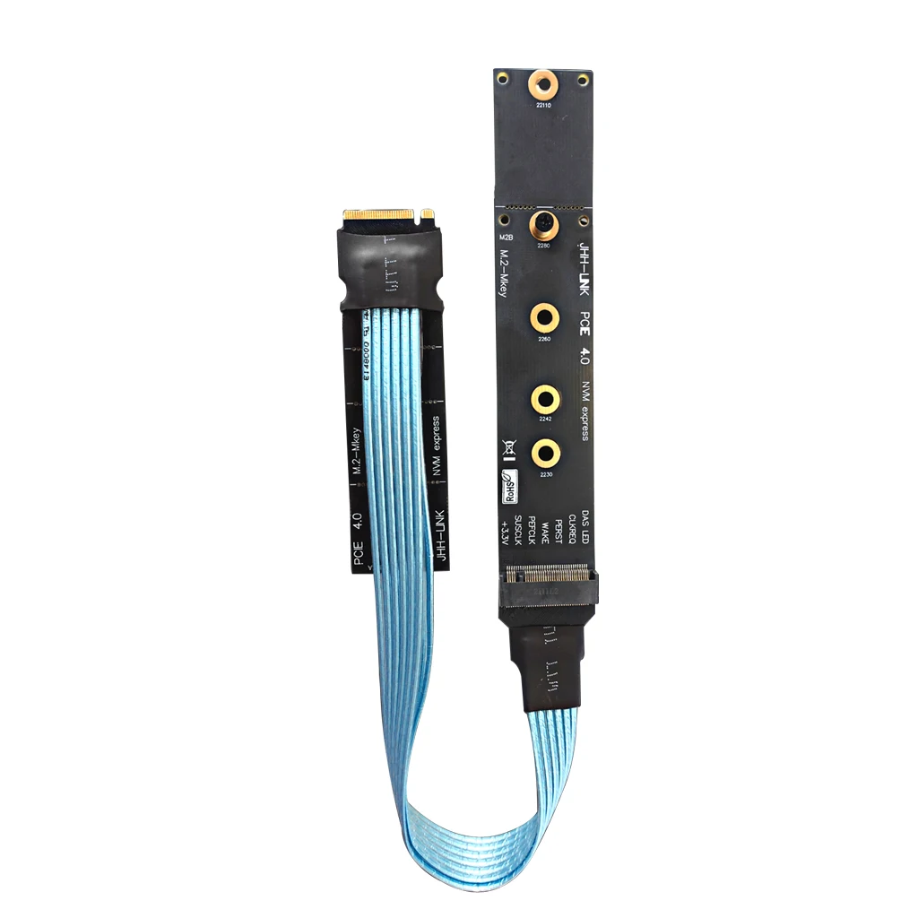 Cabo Adaptador de Alta Velocidade para M.2 Nvme M-key para Pcie 4.0 M.2 Blindado Pci-e 2230 2242 2260 2280 22110 Cabo de Extensão Ssd - Imagem 6
