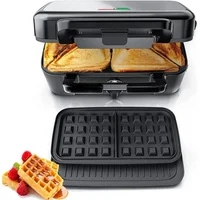 Waffle Maker 3 in 1 Sandwich  1200W Panini Press with Removable Plates Temperature Control 1