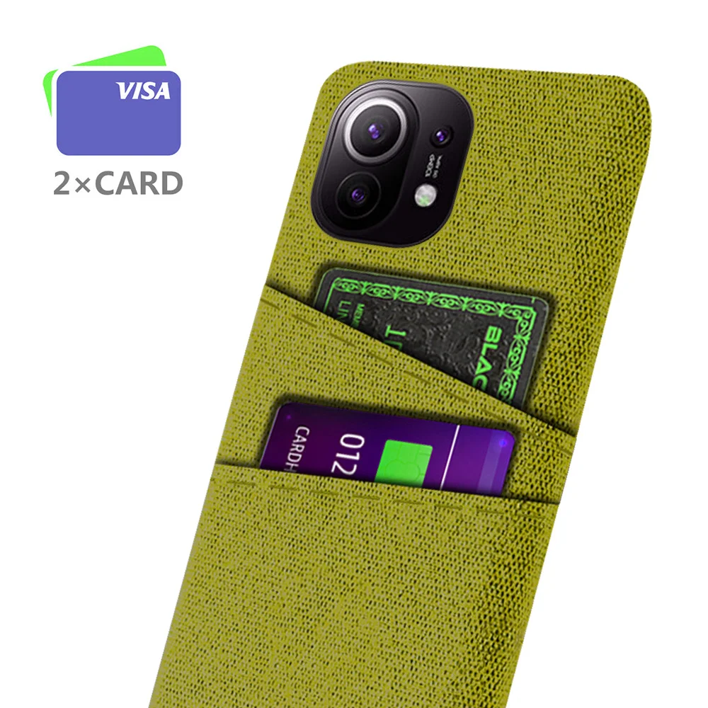 

For xiaomi Mi 11 | Mi 11 Lite 5G NE 4G | Mi 11i Case Dual Card Fabric Cloth Luxury Business Cover For Xiaomi Mi 11 Ultra Funda