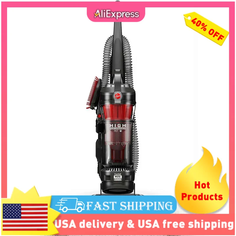 

Hoover WindTunnel 3 Max Performance Pet,Bagless Upright Vacuum Cleaner,HEPA Media Filtration,For Carpet and Hard Floor, UH72625