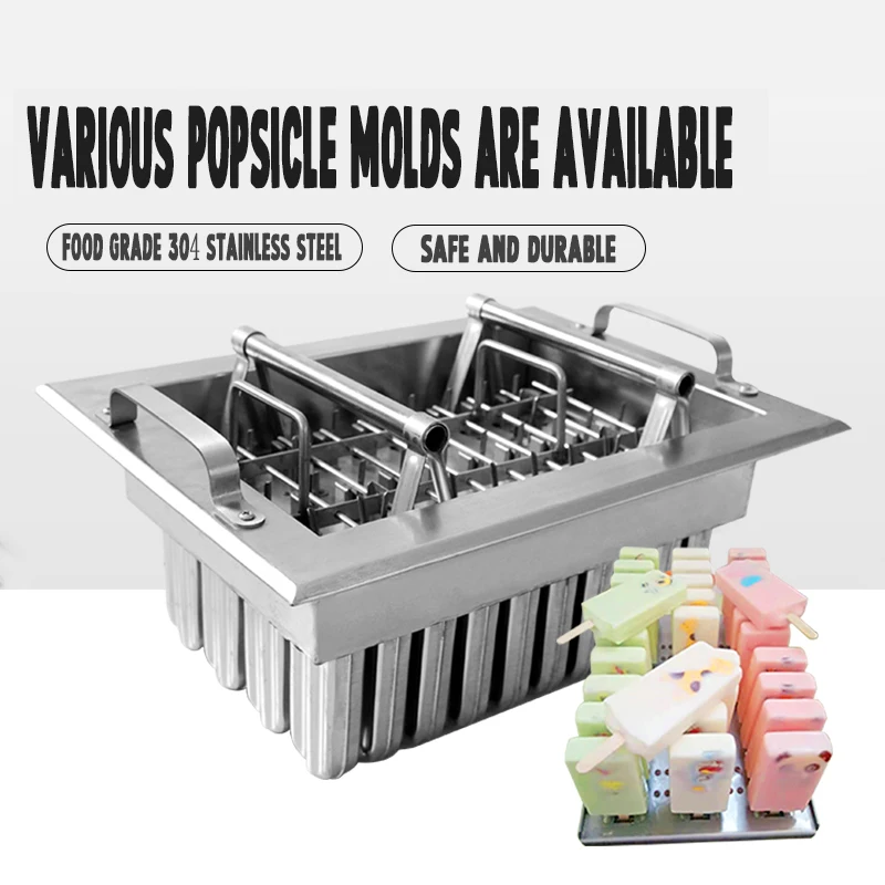 40Pieces /Batch Commercial Freezer Mould Ice Pop Mold Popsicle Durable Stainless Steel Ice-cream Mould 2