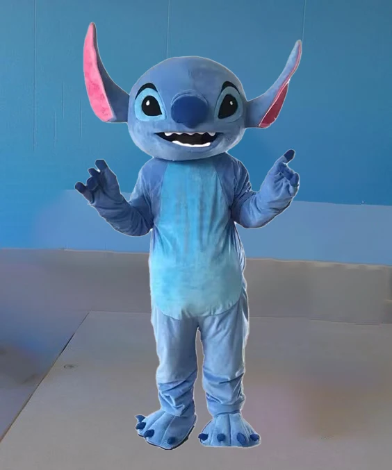 thumbnail image 1 of Nuevo disfraz de mascota de Lilo y Stitch en azul y rosa, personaje de dibujos animados de Disney, disfraz publicitario, fiesta de carnaval, disfraz de animal para adultos, 1 of 5