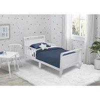 Children Beds, Bed Features Two Attached Guardrails To Keep Your Child Safe, Wood Toddler Bed Sleigh, Crib, White 1